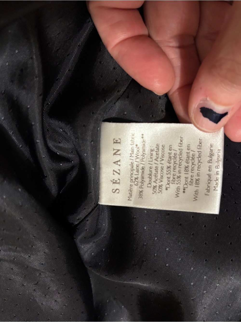 Sezane Oscar Coat S21 Size XS Anthracite Gray Wool Blend Double Breasted Belted - Picture 9 of 13